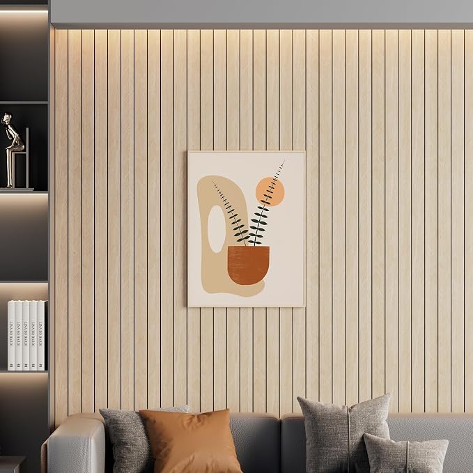 Arthome Peel and Stick Slat Wall Panels 15.7 "x400, Self-Adhesive PVC Wood - Image 2