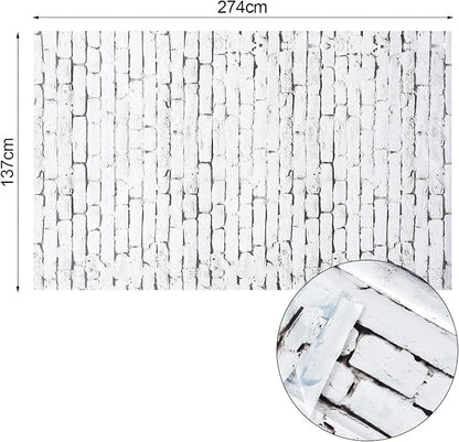 Chuangdi 2pcs 4.5 x 9 Feet Brick Wallpaper Peel and Stick Backdrop Tablecloth - Image 2