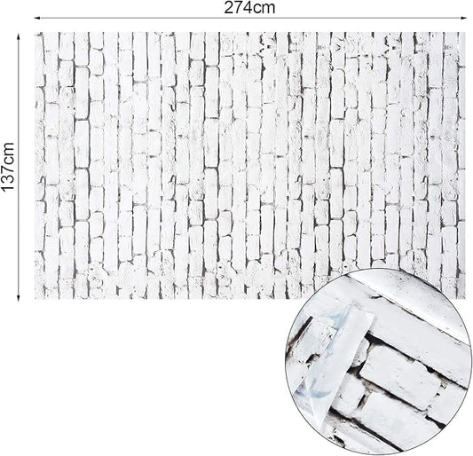 Chuangdi 2pcs 4.5 x 9 Feet Brick Wallpaper Peel and Stick Backdrop Tablecloth - Image 2