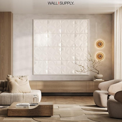 Wall!Supply - 3D Wall Panels – Geo Lite White Wall Covering - Lightweight - Image 6