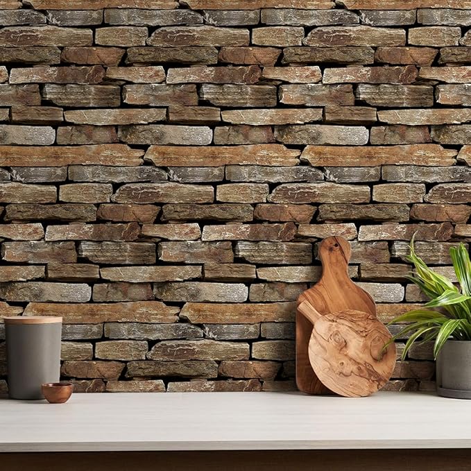 3D Faux Stone Wall Panels Peel and Stick, Stone-Look Textured Wall Sticker - Image 7