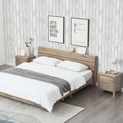 Abyssaly White Gray Wood Paper 35.4 in X 196 in Self-Adhesive Removable Peel - Image 8