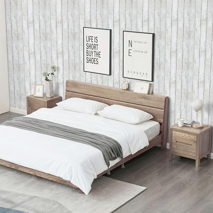 Abyssaly White Gray Wood Paper 17.71 in X 1003.9 in Self-Adhesive Removable - Image 5