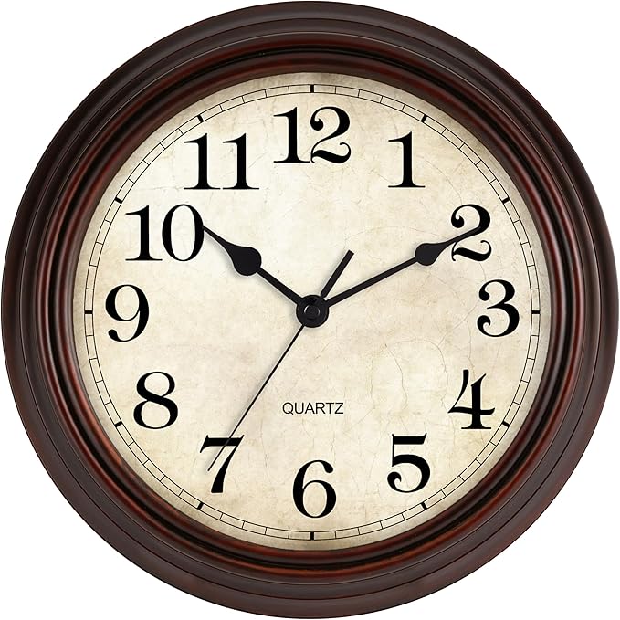 Wall Clock, 12 Inch Silent Non Ticking Battery Operated Clocks, Decorative by HYLANDA