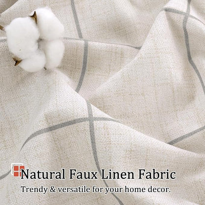 Lajode Grey Plaid Patterned Curtains Thermal Insulated - Image 5