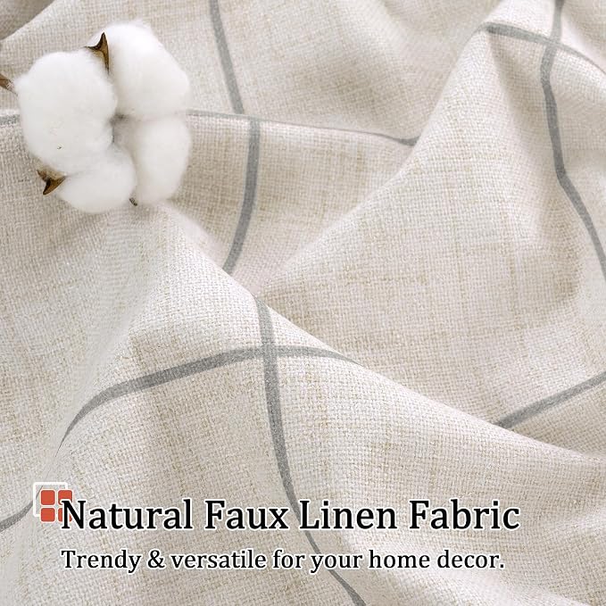 Lajode Grey Linen Blackout Curtains - Image 5