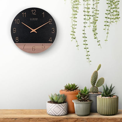 La Crosse Clock 404-3630C 12 inch Dark Sierra Wood Analog Quartz Wall Clock - Image 8