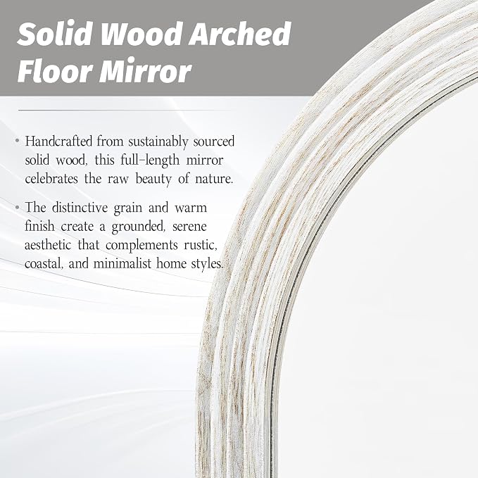 Antok Full Length Mirror 82"×44" Floor Mirror Standing Tall Mirror, Arched - Image 4