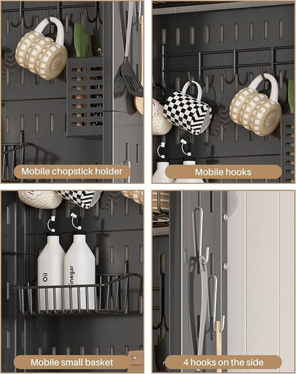 UMDONX Behind The Door Bathroom Shelf Narrow 4-Tier, Metal Storage Rack - Image 7