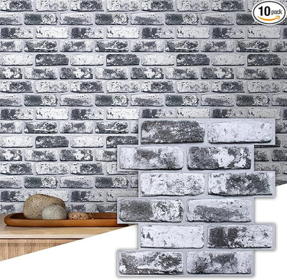 Commomy 3D Peel and Stick Brick Tiles by CommomyDecor