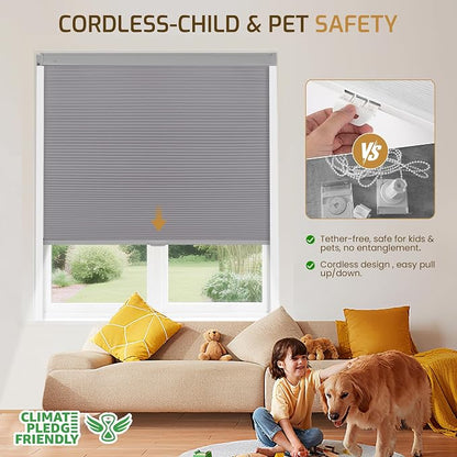 Grandekor No Drill No Tools Cordless Cellular Shades, UV Protection Privacy No - Image 4
