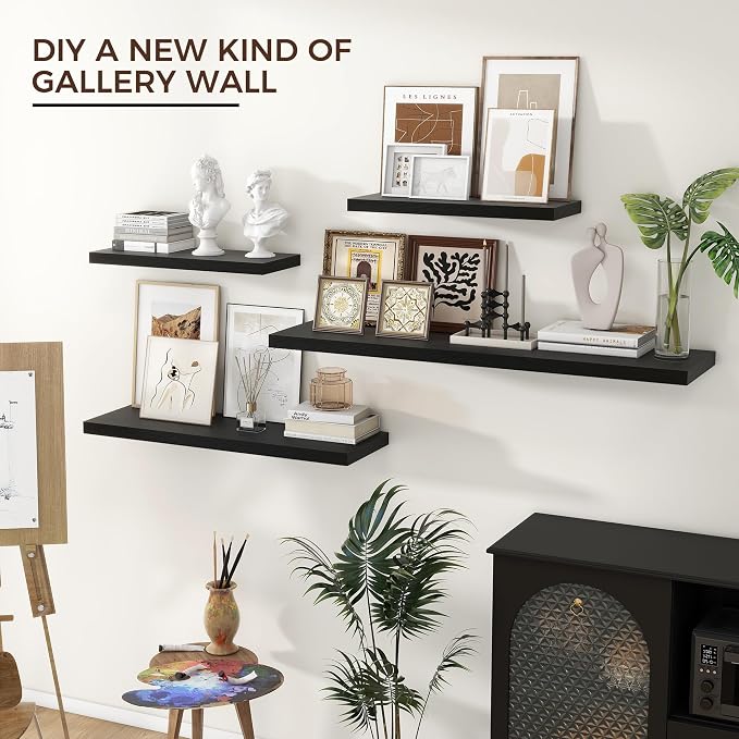 Venusmiles Floating Shelves for Wall 24 inch Long, Engineered Wood Wall Shelves - Image 4