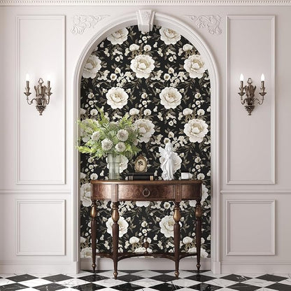 Laatse Boho Wallpaper Peel and Stick Dark Floral Wallpaper - Image 5
