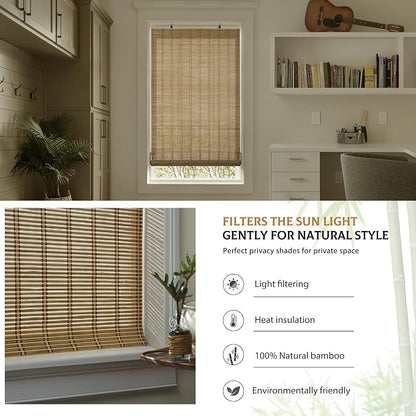 LazBlinds Cordless Bamboo Blinds, Roll Up Shades - Image 4