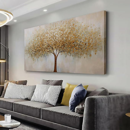 VHMING Wall Art Abstract Gold Tree of Life Modern Artwork Canvas Painting by VHMING
