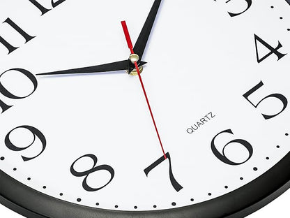 Bernhard Products Black Wall Clock Silent Non Ticking 12 Inch Quality Quartz - Image 2