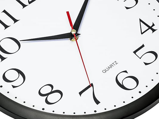Bernhard Products Black Wall Clock Silent Non Ticking 12 Inch Quality Quartz - Image 2