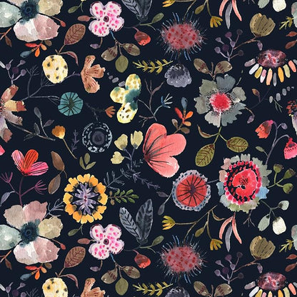 Wallpaper Peel and Stick Floral Wall Paper Removable Waterproof Blue/Red/Yellow by Vintique