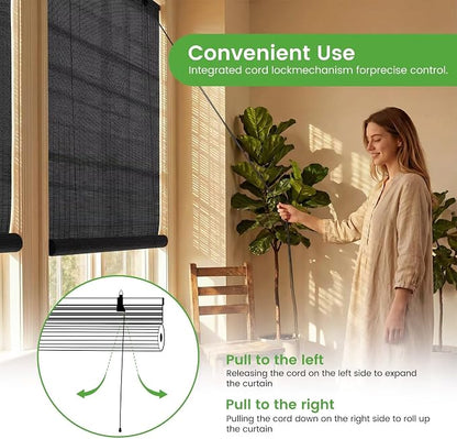 Bamboo Blinds, Custom Sizes Roller Shades - Image 5