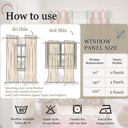 Lajode Plaid Curtains for Living Room 84 Inches Long - Image 9