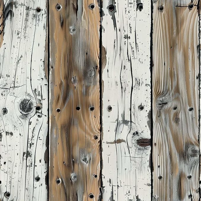 FLFK Shiplap Wallpaper Peel and Stick Removable Wood Wallpaper 16" x 256" Vinyl by FLFK