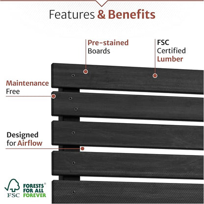 6ft H x 3.1ft W No Dig Enclo Aspen Charcoal Wood Privacy Screen, Decorative - Image 3
