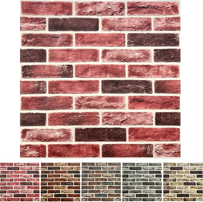 10-Pack 52 Sq.Ft 3D Wall Panels Peel and Stick 3D Faux Brick Wallpaper Peel and by YLLYLL