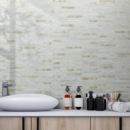 AULIGET 20 Sheets Faux Stone Peel and Stick Backsplash - Image 5