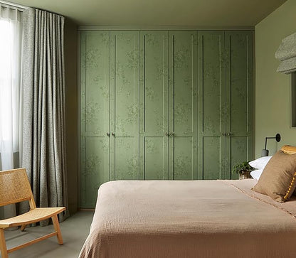 Erfoni 118"x17.7" Peel and Stick Wallpaper Green Thicken Floral Embossed Stick - Image 6