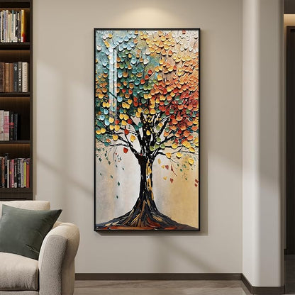 Large Framed Vertical Tree of Life Wall Art - Image 3