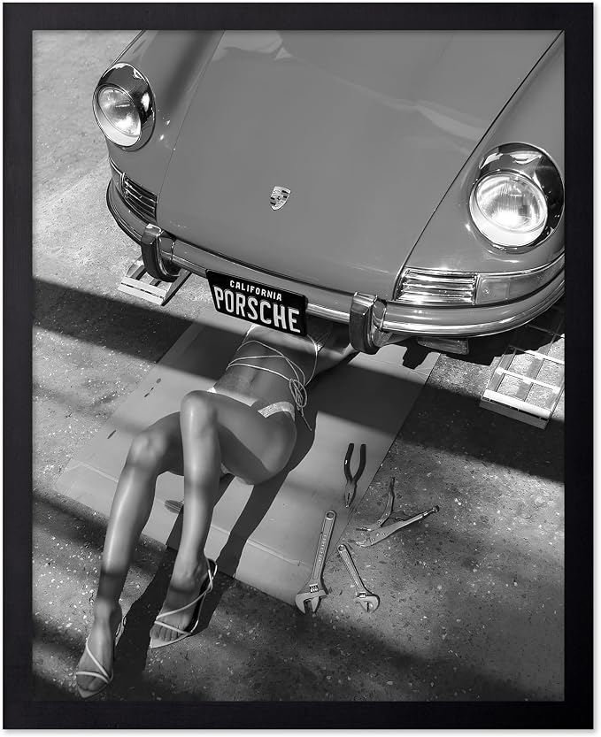 Poster Master Woman Classic Car Poster by PosterMaster