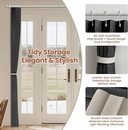 AJAZZ Blackout Accordion Door Curtain 98"x78" Black - Image 4