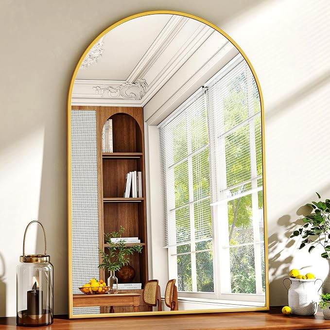 XRAMFY 20"x30" Gold Arched Bathroom Mirror - Image 2