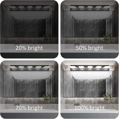 Ralbay Dimmable Matte Black Vanity Light Modern 5 Lights Acrylic Stainless - Image 5