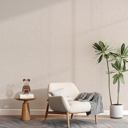 FUKU MON Beige Yellow Grasscloth Fabric Wallpaper 23.6" X 393" Thick Classic - Image 5