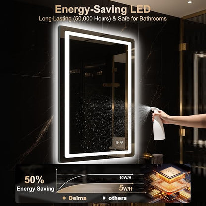 Delma LED Bathroom Mirror with Lights, 36x24 Vanity Mirror - Image 8