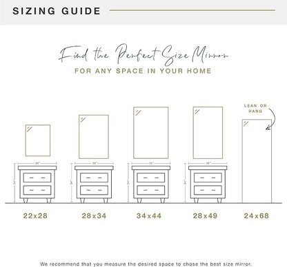 MCS Ezra 28.66x49.66 Large Wall Mirror, Vertical & Horizontal Wall Hanging - Image 6