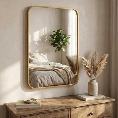 2-Pack 22x30 Inch Matte Gold Bathroom Vanity Mirrors | Flush Mount Deep Set - Image 8