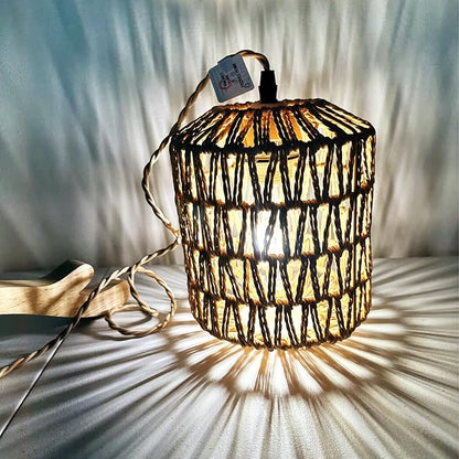 Frideko Rattan Wall Lamp with Plug in Cord Hand Woven Plug in Wall Sconces - Image 7