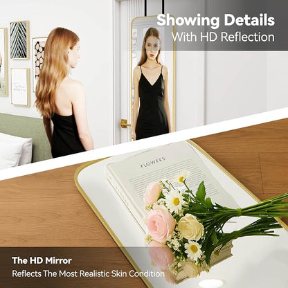 SCWF-GZ 57x16 Door Hanging Full Length Mirror, Floor Stand Wall Mounted Metal - Image 6