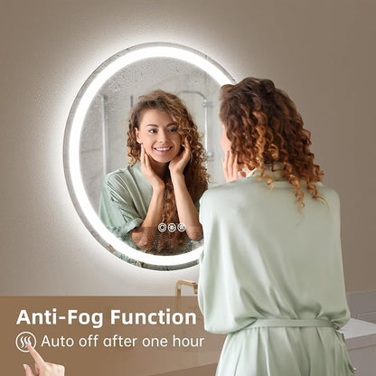 LOVESPEJO 30" Round LED Mirror for Bathroom, Circle LED Bathroom Vanity Mirror - Image 3