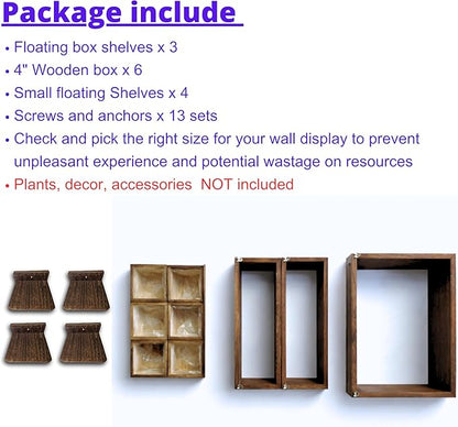 LaLaGreen Wooden Floating Shelves Wall Mounted Plant Shelf, Planter Boxes - Image 2