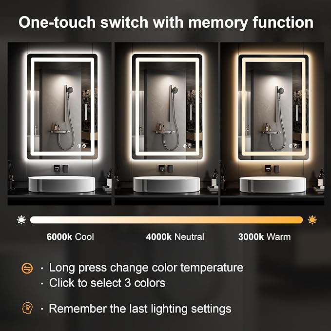 TRAHOME 36"x24" LED Bathroom Vanity Mirror - Image 4