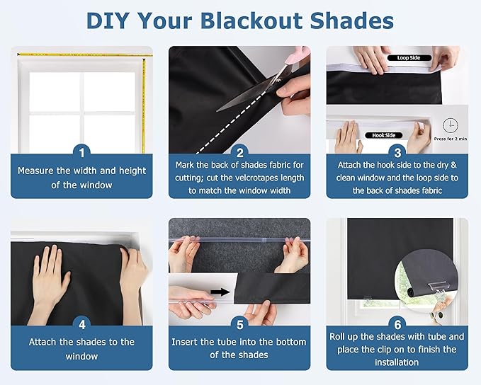 LazBlinds 100% Blackout Door Curtain, No Tools No Drill Cordless Blinds - Image 4
