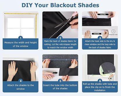 LazBlinds 100% Blackout Door Curtain, No Tools No Drill Cordless Blinds - Image 4