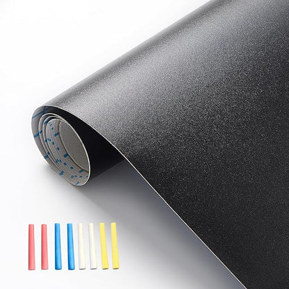 Chalkboard Wallpaper Peel and Stick, 17.5"x393.7" Blackboard Contact Paper Self by Borskyn