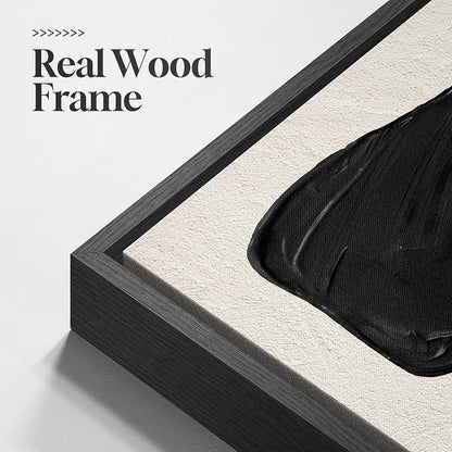 Framed Black and White Abstract Wall Art, 3 Piece Black Boho Floral Botanical - Image 5