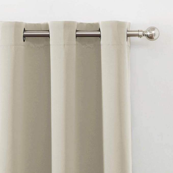 LEMOMO Light Beige Blackout Curtains 66 x 63 Inch Length/Set of 2 Curtain - Image 7
