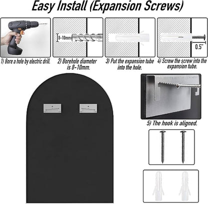 SCWF-GZ 24x36 Arch Mirror Square Full Length Wall Mounted Hanging or Against - Image 6