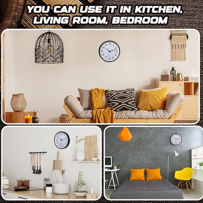 Inbagi 12 Pieces Silent Wall Clock Large 12 Inches Quartz Analog Clock Non - Image 6